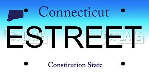 ESTREET Connecticut License Plate