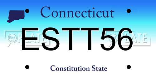 ESTT56 Connecticut License Plate