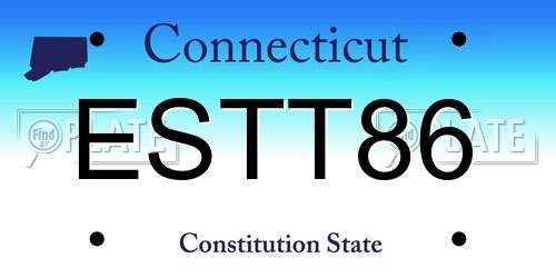 ESTT86 Connecticut License Plate