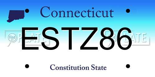 ESTZ86 Connecticut License Plate