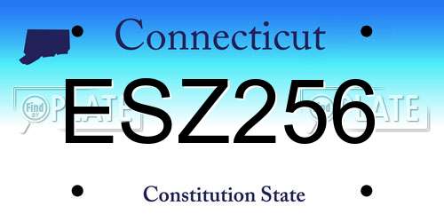 ESZ256 Connecticut License Plate