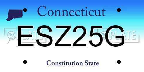 ESZ25G Connecticut License Plate