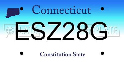 ESZ28G Connecticut License Plate