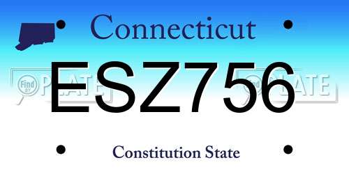 ESZ756 Connecticut License Plate