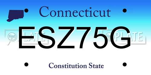 ESZ75G Connecticut License Plate