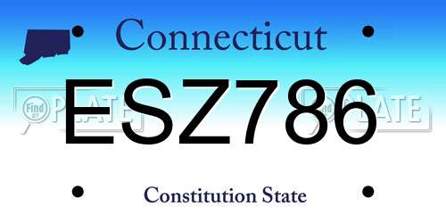 ESZ786 Connecticut License Plate