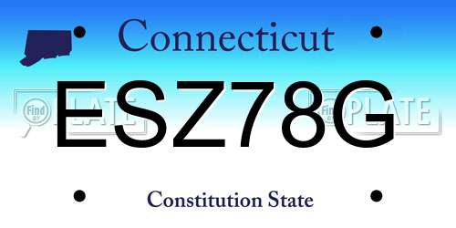ESZ78G Connecticut License Plate