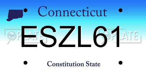 ESZL61 Connecticut License Plate