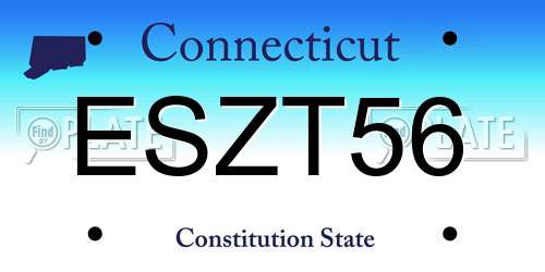 ESZT56 Connecticut License Plate