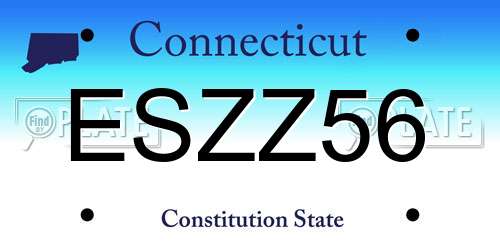 ESZZ56 Connecticut License Plate