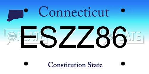 ESZZ86 Connecticut License Plate