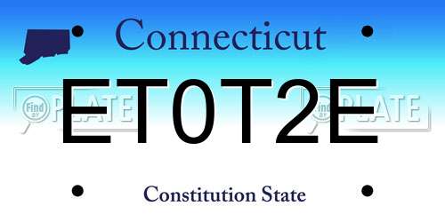 ET0T2E Connecticut License Plate