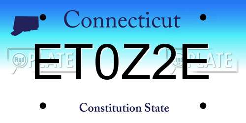 ET0Z2E Connecticut License Plate