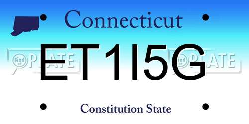 ET1I5G Connecticut License Plate