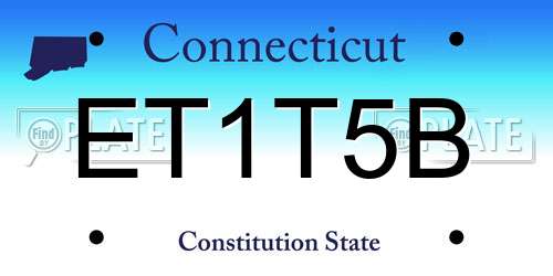 ET1T5B Connecticut License Plate