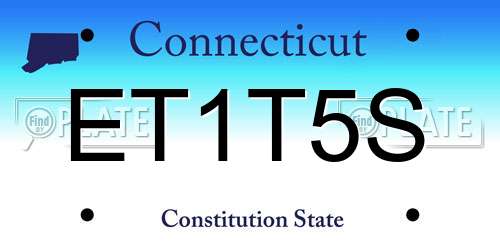 ET1T5S Connecticut License Plate