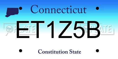 ET1Z5B Connecticut License Plate