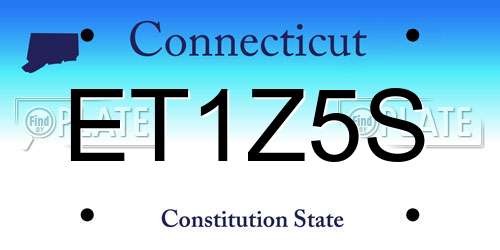 ET1Z5S Connecticut License Plate
