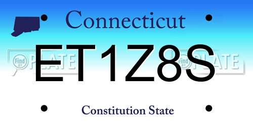 ET1Z8S Connecticut License Plate