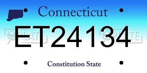 ET24134 Connecticut License Plate