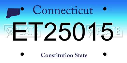 ET25015 Connecticut License Plate
