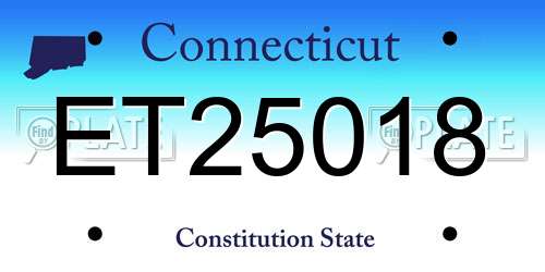 ET25018 Connecticut License Plate