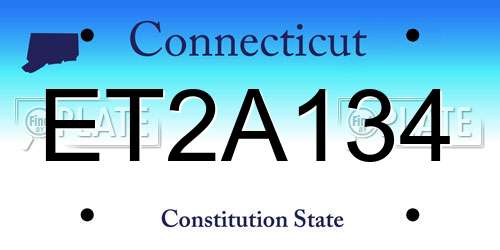 ET2A134 Connecticut License Plate