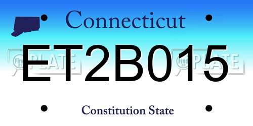 ET2B015 Connecticut License Plate
