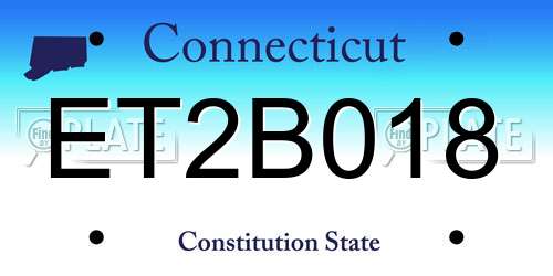 ET2B018 Connecticut License Plate