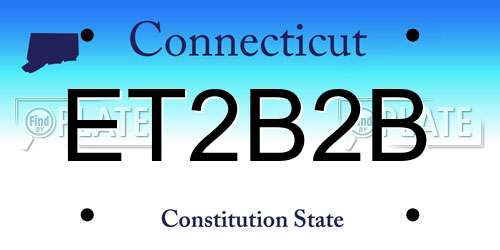 ET2B2B Connecticut License Plate