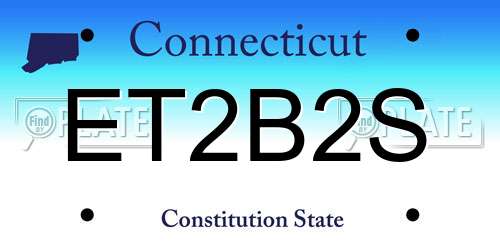 ET2B2S Connecticut License Plate