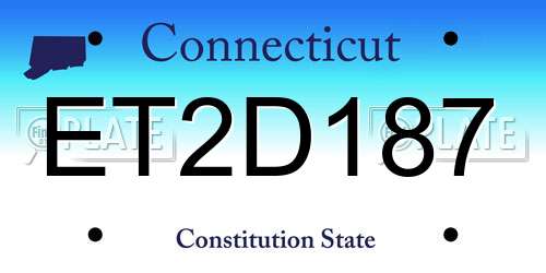 ET2D187 Connecticut License Plate