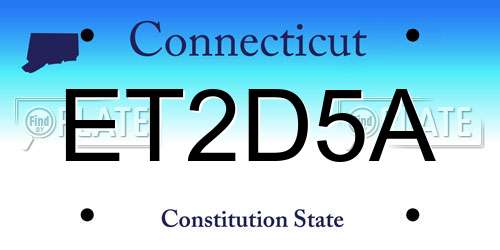 ET2D5A Connecticut License Plate