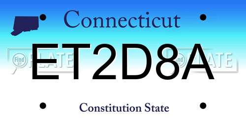 ET2D8A Connecticut License Plate