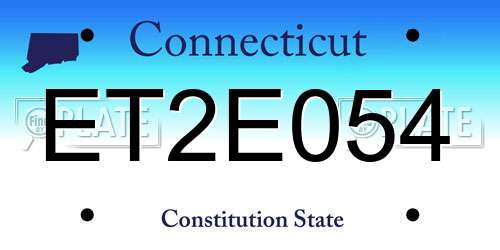 ET2E054 Connecticut License Plate