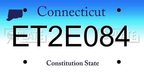 ET2E084 Connecticut License Plate