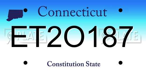 ET2O187 Connecticut License Plate
