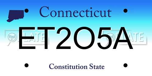 ET2O5A Connecticut License Plate