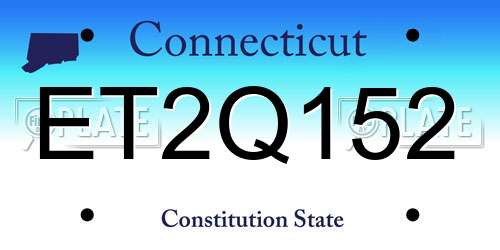 ET2Q152 Connecticut License Plate