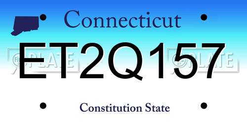 ET2Q157 Connecticut License Plate
