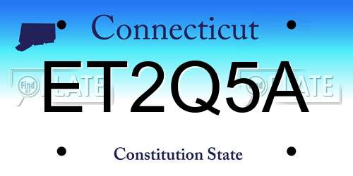 ET2Q5A Connecticut License Plate