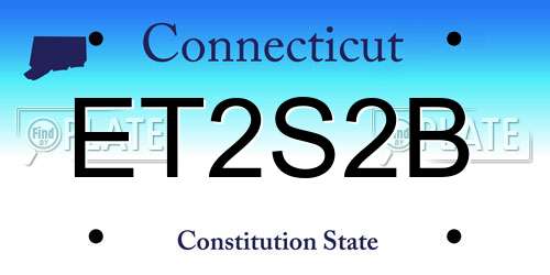 ET2S2B Connecticut License Plate