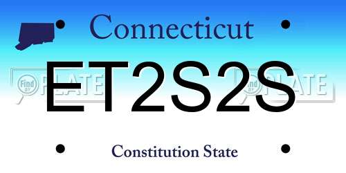 ET2S2S Connecticut License Plate
