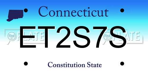 ET2S7S Connecticut License Plate