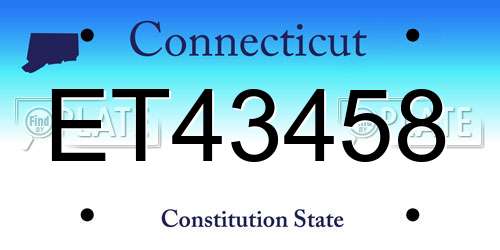 ET43458 Connecticut License Plate