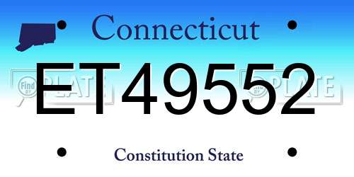 ET49552 Connecticut License Plate