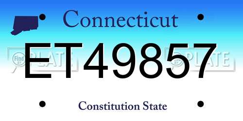 ET49857 Connecticut License Plate