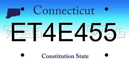 ET4E455 Connecticut License Plate