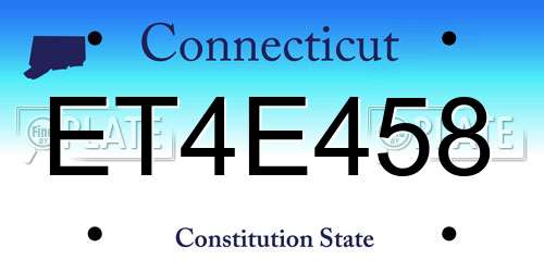 ET4E458 Connecticut License Plate