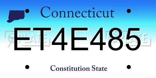 ET4E485 Connecticut License Plate